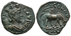 Bronze 5.24 gr 22 mm Troas. Alexandreia. Pseudo-autonomous issue Time of Gallienus, circa AD 253-268.. AV CO TRO, turreted and draped bust of Tyche ri...