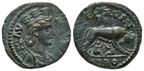 Bronze 5.36 gr 21 mm Troas. Alexandreia. Pseudo-autonomous issue. Time of Gallienus AD 253-268. Turreted and draped bust of Tyche right, vexillum behi...