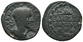 Bronze 9.18 gr 26 mm CAPPADOCIA, Caesarea AE26 Gordian III (238-244)Dated RY 4 (240/1)
Obv: AV K M ANT ΓOPΔIANOC - Laureate, draped and cuirassed bust...