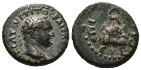 Bronze 5.32 gr 20 mm CAPPADOCIA. Caesarea. Titus (79-81). Ae. Caesennius Gallus, Augustan legate.
Obv: AYTOKPATωP TITOC KAICAP CЄBAC.
Laureate head ri...