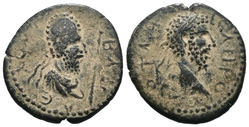 Bronze 7.01 gr 25 mm MESOPOTAMIA, Edessa. Commodus, with Abgar VIII (or IX), 177...