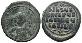 Bronze 12.74 gr 30 mm Byzantine coin

BYZANTINE EMPIRE. Temp. Constantine VIII-Basil II. Circa 1020-1028. Æ follis