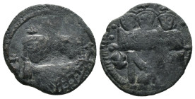 Bronze 2.44 gr 19 mm Byzantine coin

Constantine VI, with Irene, Leo III, Constantine V and Leo IV AD 780-797. Constantinople
Follis or 40 Nummi Æ