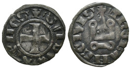 Silver 0.91 gr 18 mm
Frankish Greece Duch of Athens Gui II de la Roche 1287-1308 ARDenier Turnois, Thebes Mint, Crusaders Coinage