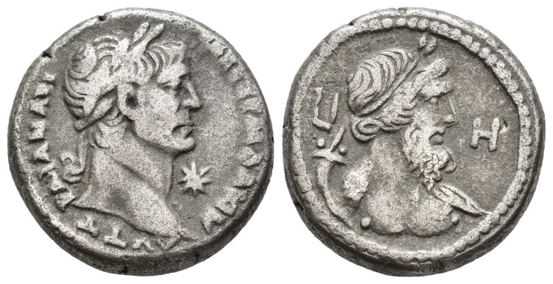 IMPERIO ROMANO. TRAJANO. Tetradracma. Alejandría (114-115 d. C.). A/ Cabeza laur...