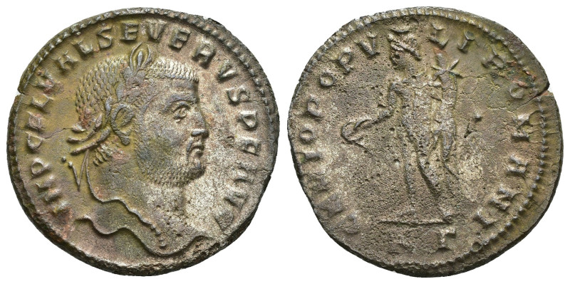 IMPERIO ROMANO. SEVERO II. Follis. Cízico (c. 307). R/ GENIO POPV-LI ROMANI; mar...