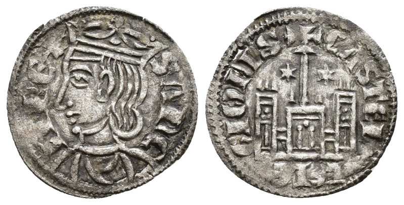 REINOS DE CASTILLA Y LEÓN. SANCHO IV. Cornado. 2 estrellas. VE 0,65 g. 18,5 mm. ...