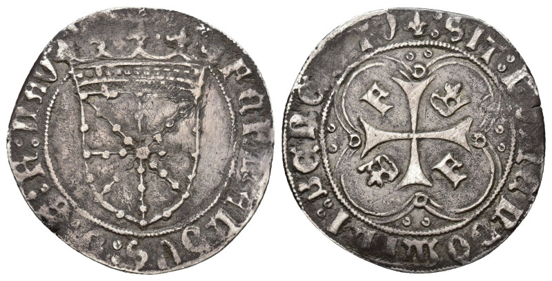 REINO DE NAVARRA. FERNANDO II EL CATÓLICO. Real. Pamplona. AR 2,99 g. 26,54 mm. ...