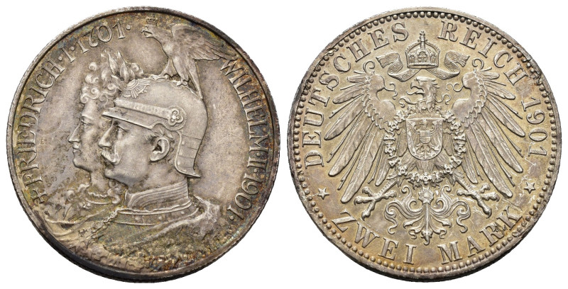 MONEDAS EXTRANJERAS. ESTADOS ALEMANES. Prusia. 2 marcos. 1901. A. Guillermo II. ...