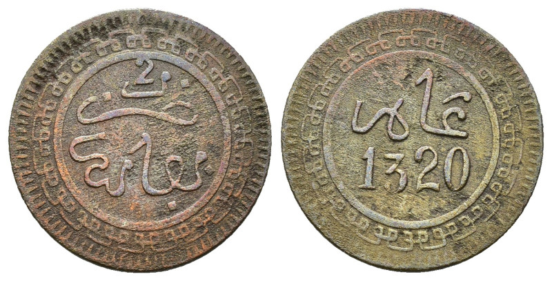 MONEDAS EXTRANJERAS. MARRUECOS. Abd al-Aziz. mazuma. Fez 1320 H. BR 1,91 g. 20,3...