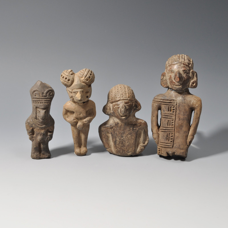 ARQUEOLOGÍA. PREHISPÁNICO. Lote de 4 figuras. Diferentes épocas y culturas. Cerá...