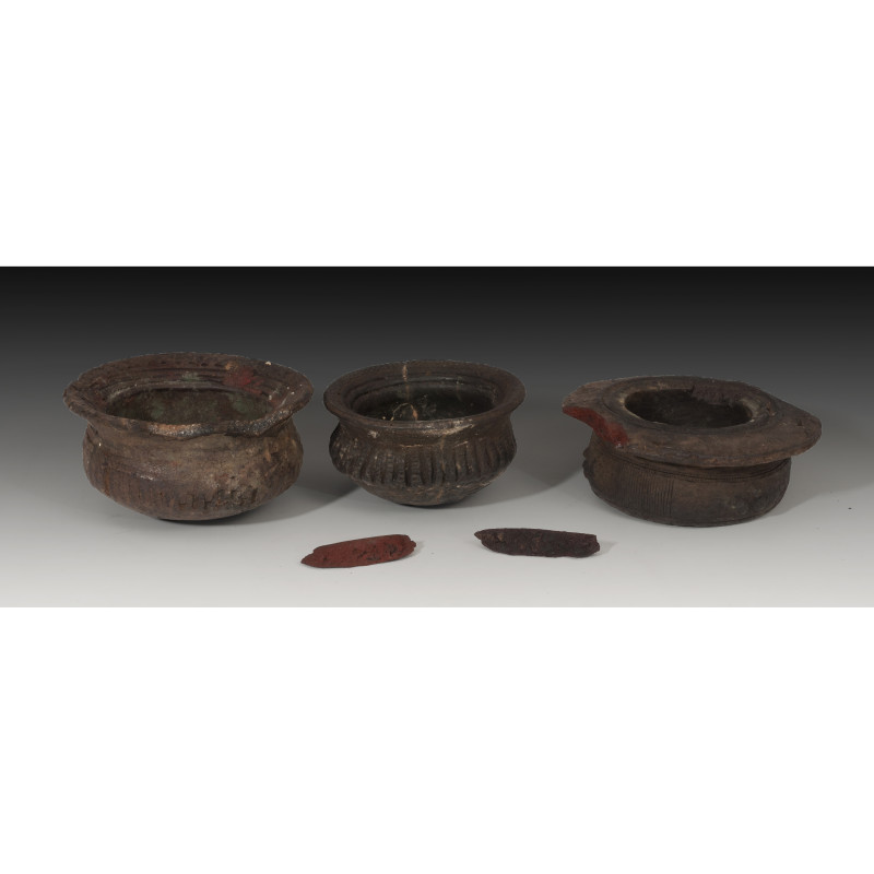 ARQUEOLOGÍA. PREHISPÁNICO. Período formativo. Lote de 3 cuencos (1500-200 a.C.)....