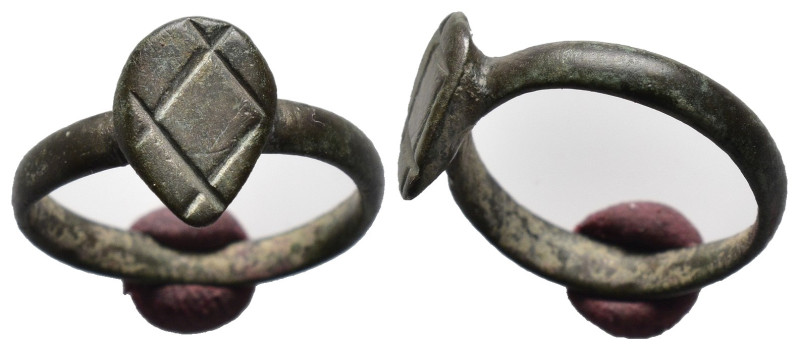 Weight 2.44 gr - Diameter 20 mm ANCIENT ROMAN BRONZE RING.(3rd–4th centuries).Ae...