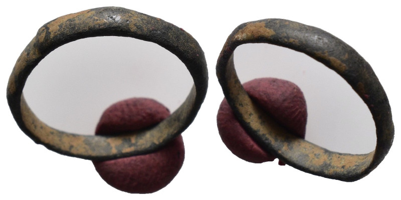 Weight 1.28 gr - Diameter 20 mm ANCIENT ROMAN BRONZE RING.(3rd–4th centuries).Ae...