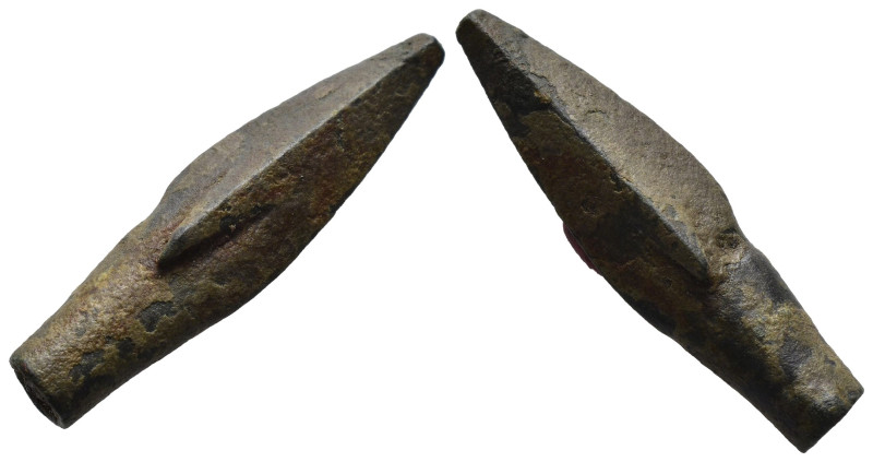 Weight 7.61 gr - Diameter 37 mm Ancient Bronze Arrowhead. SOLD AS SEEN.