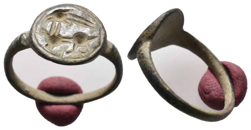 Weight 2.39 gr - Diameter 18 mm ANCIENT BRONZE RING.(3rd–4th centuries).Ae. SOLD...