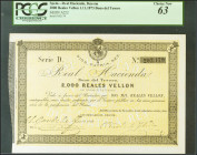 2000 Reales de Vellón. 1 de Noviembre de 1873. Real Hacienda. Serie D. (Edifil 2021: 213). Inusual en esta calidad. SC. Encapsulado PCGS63(tiny pinhol...