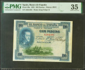 100 Pesetas. 1 de Julio de 1925. Sin serie. (Edifil 2021: 323, Pick: 69a). Inusual. EBC-. Encapsulado PMG35.
