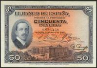 50 Pesetas. 17 de Mayo de 1927. Sin serie. (Edifil 2021: 326). MBC+