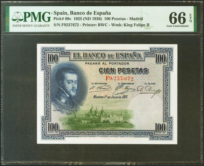 100 Pesetas. 1 de Junio de 1925. Serie F. (Edifil 2021: 350, Pick: 69c). Inusual...