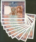 Conjunto de 10 billetes de 1000 Pesetas de la emisión del 1 de Julio de 1925 serie posterior al 3646000 (Edifil 2017: 351). EBC-/MBC+.