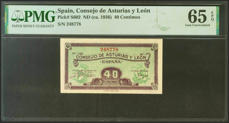 40 Céntimos. 1937. Asturias y León. Sin serie. (Edifil 2021: 395, Pick: S602). A...