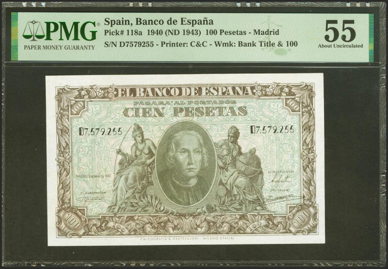 100 Pesetas. 9 de Enero de 1940. Serie D. (Edifil 2021: 438a, Pick: 118a). EBC+....