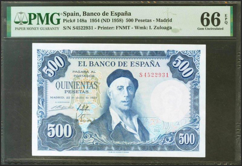 500 Pesetas. 22 de Julio de 1954. Serie S. (Edifil 2021: 468b, Pick: 148a). Raro...