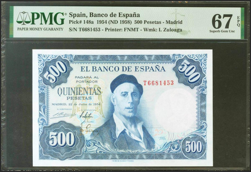 500 Pesetas. 22 de Julio de 1954. Serie T. (Edifil 2021: 468b, Pick: 148a). Muy ...