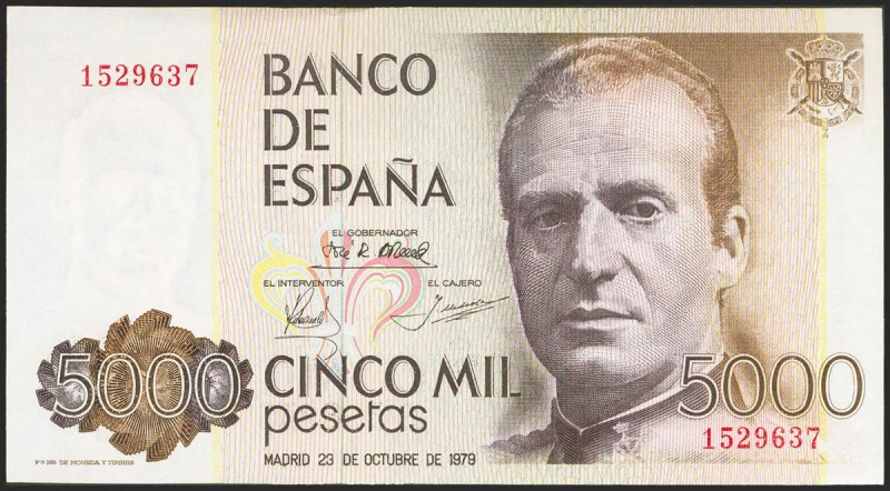 5000 Pesetas. 23 de Octubre de 1979. Sin serie. (Edifil 2021: 478, Pick: 160). S...