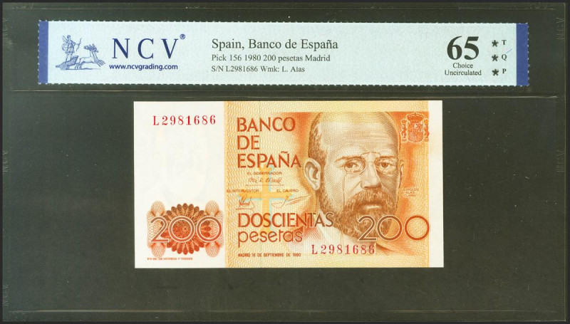 200 Pesetas. 16 de Septiembre de 1980. Serie L. (Edifil 2021: 480a, Pick: 156). ...