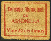ARJONILLA (JAEN). 50 Céntimos. (1937ca). (González: 780). Raro. MBC+.