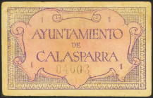 CALASPARRA (MURCIA). 1 Peseta. 2 de Junio de 1937. (González: 1405). Raro. MBC+.