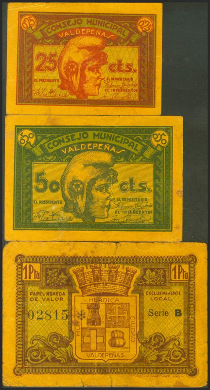 VALDEPEÑAS (CIUDAD REAL). Series B, A y A, respectivamente. (González: 5281/83)....
