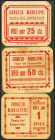 VENTA DEL EMPERADOR. 25 Céntimos, 50 Cénitmos y 1 Peseta. (1937ca). (González: 5449/51). Extraordinariamente rara serie completa, para hacernos idea d...
