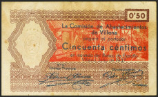 VILLENA (ALICANTE). 50 Céntimos. Julio 1937. Serie A. (González: 5763). MBC.