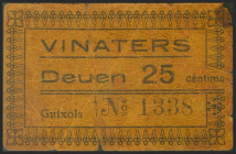 GUIXOLS (GERONA). 25 Céntimos. (1937ca). (González: 8194). RC.