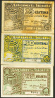 TARADELL (BARCELONA). 25 Céntimos, 50 Céntimos y 1 Peseta. (1937ca). (González: 10082/84). Serie completa. EBC/EBC-.