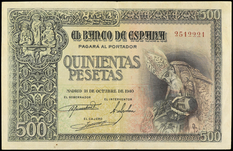 Estado Español
500 Pesetas. 21 Octubre 1940. Entierro del Conde Orgaz. Ed-444. ...