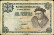 Estado Español
1.000 Pesetas. 19 Febrero 1946. Luis Vives. (Manchitas ). Ed-453. MBC-.