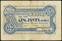 World Banknotes
0, 50 Pessetes. Aj. d´ AIGÜESBONES. Con sello tampón. (Manchitas). AT-21a. MBC.