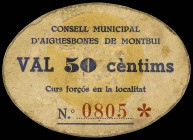 World Banknotes
50 Cèntims. C.M. d´ AIGÜESBONES DE MONTBUI. (Sucio). MUY ESCASO. AT-26. MBC+.