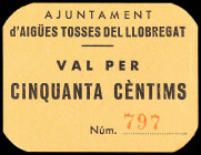 World Banknotes
50 Cèntims. Aj. d´AIGÜES TOSSES DEL LLOBREGAT. Cartón. RARO. AT-31. SC.