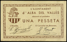 World Banknotes
1 Pesseta. 1937. Aj. d´ ALBA DEL VALLÈS. RARO. AT-50. EBC.