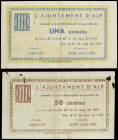 World Banknotes
Lote 2 billetes 50 Cèntims y 1 Pesseta. Maig 1937. Aj. d´ ALP. (El de 50 Cèntims manchitas). ESCASOS. AT-130, 131. MBC+.