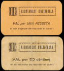 World Banknotes
Lote 2 billetes 50 Cèntims y 1 Pesseta. Aj. d´ ALTAFULLA. Cartón. (50 Cèntims con pequeñas roturas). MUY ESCASOS. AT-132, 133. MBC y ...