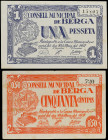 Catalonia
Lote 2 billetes 50 Cèntims y 1 Pesseta. 10 Maig 1937. C.M. de BERGA. AT-424, 425. MBC+ y EBC-.