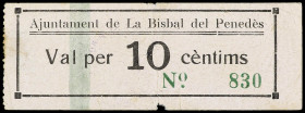 Catalonia
10 Cèntims. Aj. de LA BISBAL DEL PENEDÈS. (Pequeña rotura y manchita). RARO. AT-458; RGH-7098. MBC.