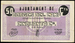 Catalonia
50 Cèntims. Aj. de BORGES DEL CAMP. ESCASO. AT-497. MBC+.