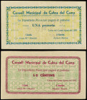 Catalonia
Lote 2 billetes 50 Cèntims y 1 Pesseta. C.M de CABRA del CAMP. AT-552d, 553c; RGH-7226, 7227. EBC- a SC.